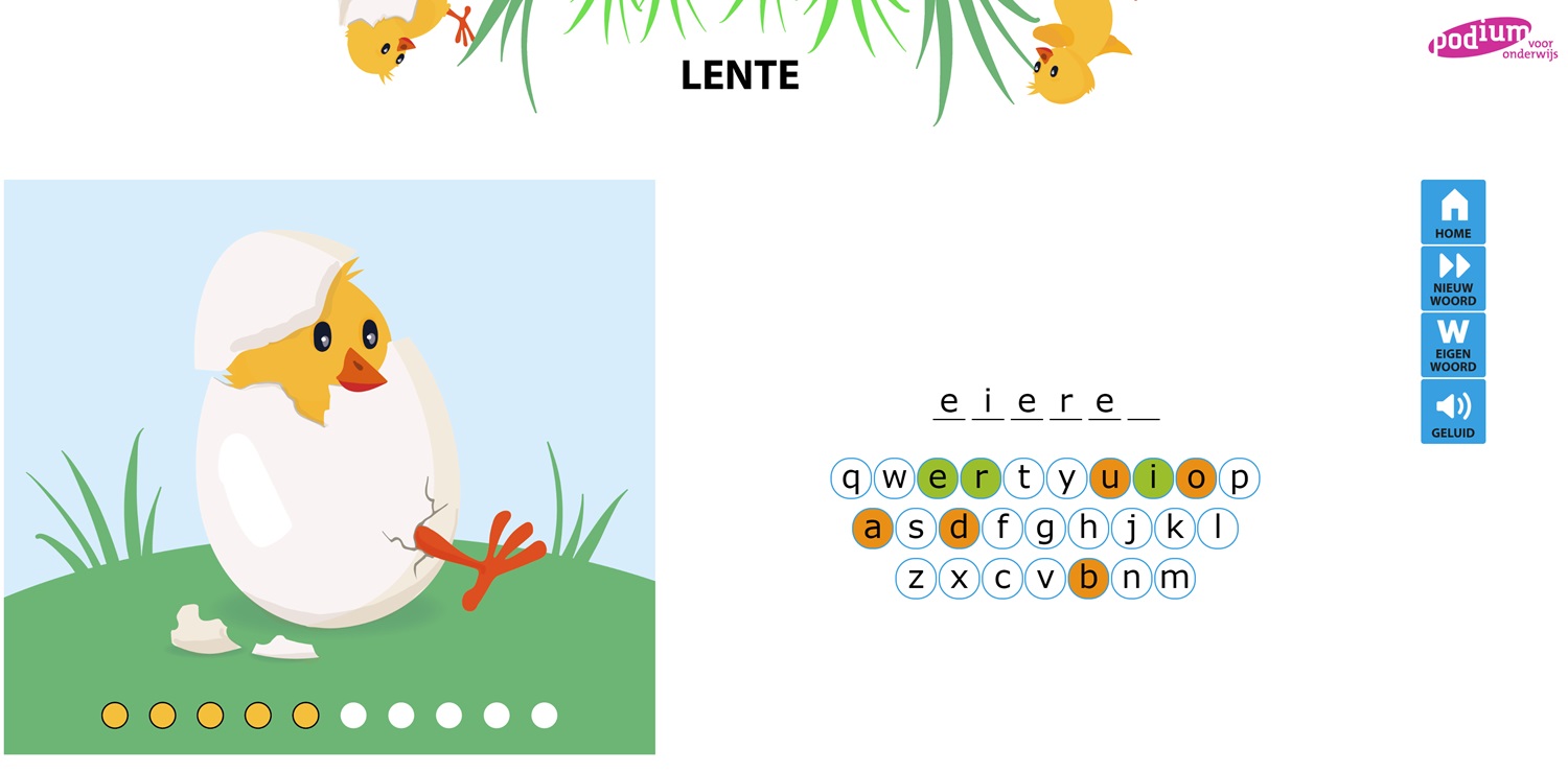Galgje met lentewoorden