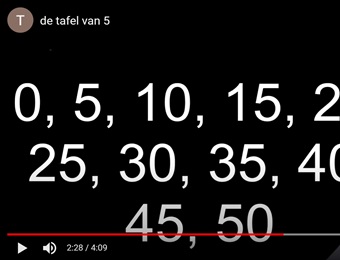 Tafel werkboekjes en Liedjes