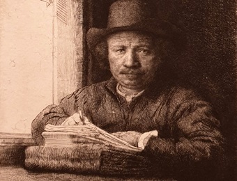 Selfie schrijven (Rembrandt)