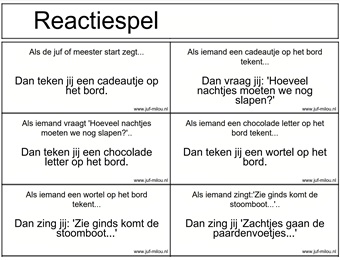 Reactiespelletjes - Juf Milou